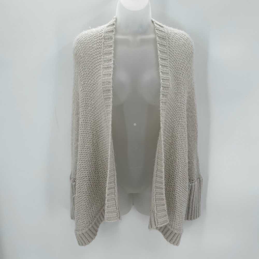 WOODEN SHIPS Cardigan Sweater Pawola Buendia Open Front Dolman Mohair Wool Blend